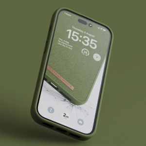 Njorð Collections Wildleder Comfort+ Case für das iPhone 14 Pro - Olive