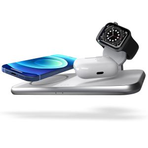 Zens Aluminium 4-in-1 Wireless Charger - Kabelloses Ladegerät für iPhone, AirPods, Apple Watch und iPad - Mit MagSafe - Power Delivery - 45 Watt 