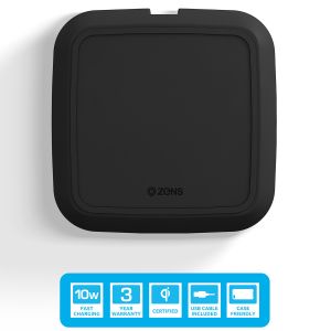 Zens Single Fast Wireless Charger - Kabelloses Ladegerät, optimiert für iPhone - 10 Watt 
