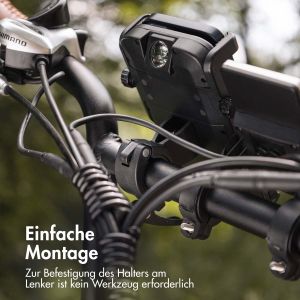 iMoshion Fahrrad-Telefonhalter mit Powerbank - Telefonhalter Fahrrad - Kabellose Powerbank - 5.000 mAh - Schwarz