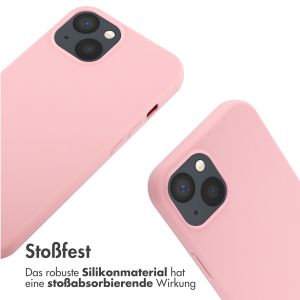 iMoshion Silikonhülle mit Band für das iPhone 13 - Rosa