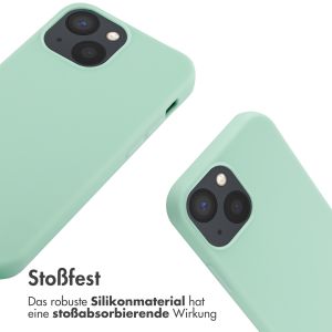 iMoshion Silikonhülle mit Band für das iPhone 13 Mini - Mintgrün