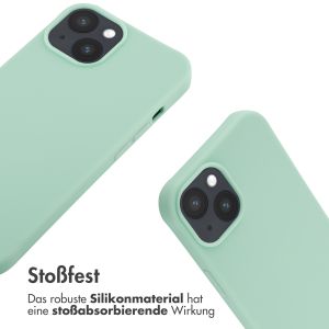 iMoshion Silikonhülle mit Band für das iPhone 14 - Mintgrün
