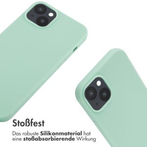 iMoshion Silikonhülle mit Band für das iPhone 14 Plus - Mintgrün