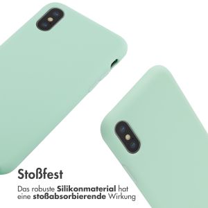 iMoshion Silikonhülle mit Band für das iPhone X / Xs - Mintgrün