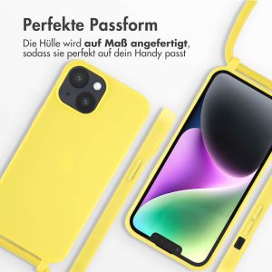 iMoshion Silikonhülle mit Band für das iPhone 14 - Gelb