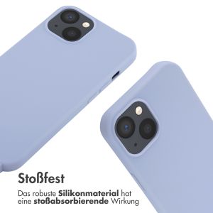 iMoshion Silikonhülle mit Band für das iPhone 13 - Violett
