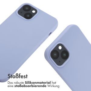 iMoshion Silikonhülle mit Band für das iPhone 14 Plus - Violett