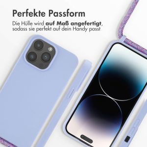 iMoshion Silikonhülle mit Band für das iPhone 14 Pro Max - Violett