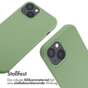 iMoshion Silikonhülle mit Band für das iPhone 13 - Grün