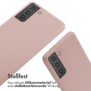 iMoshion Silikonhülle mit Band für das Samsung Galaxy S21 Plus - Sand Pink