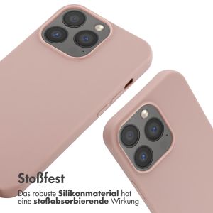 iMoshion Silikonhülle mit Band für das iPhone 13 Pro - Sand Pink