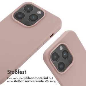 iMoshion Silikonhülle mit Band für das iPhone 14 Pro - Sand Pink