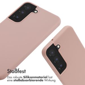 iMoshion Silikonhülle mit Band für das Samsung Galaxy S22 - Sand Pink