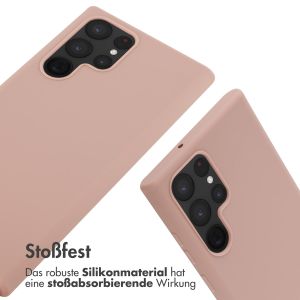 iMoshion Silikonhülle mit Band für das Samsung Galaxy S22 Ultra - Sand Pink