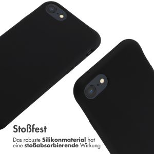 iMoshion Silikonhülle mit Band für das iPhone SE (2022 / 2020) / 8 / 7 - Schwarz