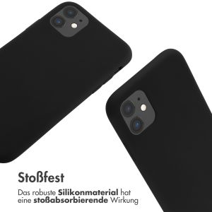 iMoshion Silikonhülle mit Band für das iPhone 11 - Schwarz