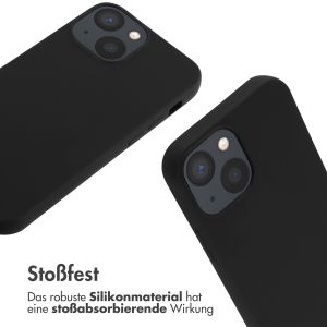 iMoshion Silikonhülle mit Band für das iPhone 13 Mini - Schwarz