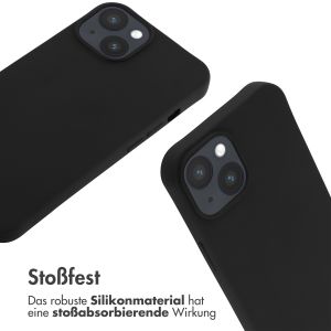 iMoshion Silikonhülle mit Band für das iPhone 14 - Schwarz