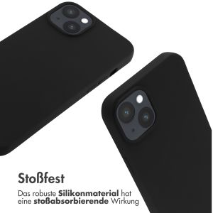 iMoshion Silikonhülle mit Band für das iPhone 14 Plus - Schwarz