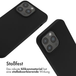 iMoshion Silikonhülle mit Band für das iPhone 14 Pro Max - Schwarz