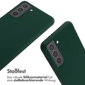 iMoshion Silikonhülle mit Band für das Samsung Galaxy S21 - Dunkelgrün