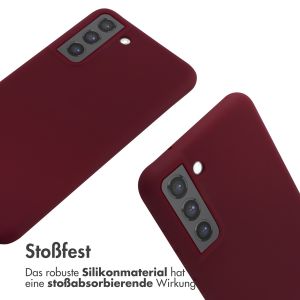 iMoshion Silikonhülle mit Band für das Samsung Galaxy S21 FE - Dunkelrot