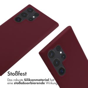 iMoshion Silikonhülle mit Band für das Samsung Galaxy S23 Ultra - Dunkelrot