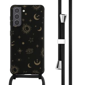 iMoshion Silikonhülle design mit Band für das Samsung Galaxy S21 - Sky Black