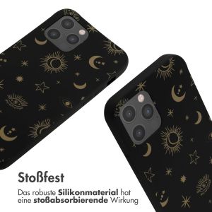 iMoshion Silikonhülle design mit Band für das iPhone 12 (Pro) - Sky Black