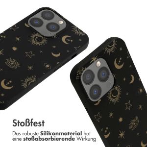 iMoshion Silikonhülle design mit Band für das iPhone 13 Pro - Sky Black