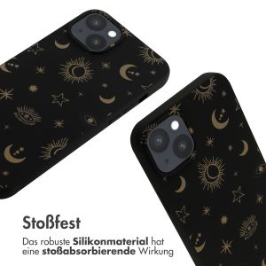 iMoshion Silikonhülle design mit Band für das iPhone 14 Plus - Sky Black