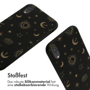 iMoshion Silikonhülle design mit Band für das iPhone Xr - Sky Black