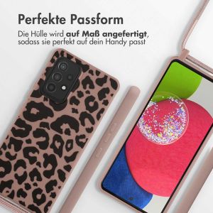 iMoshion Silikonhülle design mit Band für das Samsung Galaxy A53 - Animal Pink