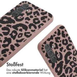 iMoshion Silikonhülle design mit Band für das Samsung Galaxy A54 (5G) - Animal Pink