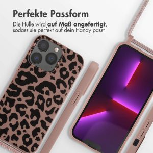 iMoshion Silikonhülle design mit Band für das iPhone 13 Pro - Animal Pink