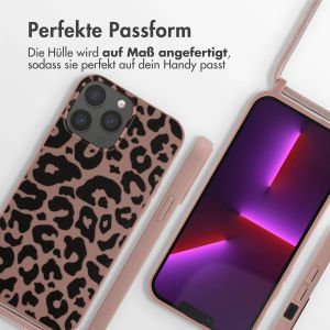 iMoshion Silikonhülle design mit Band für das iPhone 13 Pro Max - Animal Pink