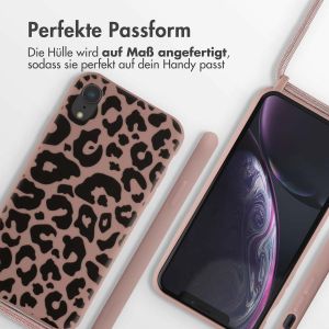 iMoshion Silikonhülle design mit Band für das iPhone Xr - Animal Pink