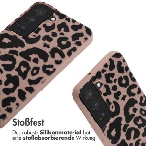 iMoshion Silikonhülle design mit Band für das Samsung Galaxy S22 - Animal Pink