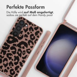 iMoshion Silikonhülle design mit Band für das Samsung Galaxy S23 - Animal Pink