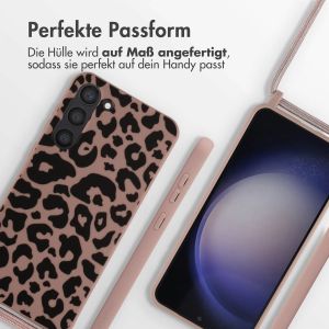 iMoshion Silikonhülle design mit Band für das Samsung Galaxy S23 Plus - Animal Pink