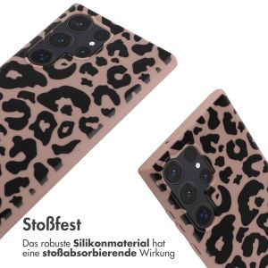 iMoshion Silikonhülle design mit Band für das Samsung Galaxy S23 Ultra - Animal Pink