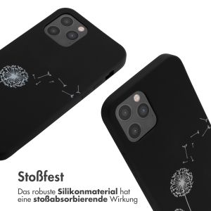 iMoshion Silikonhülle design mit Band für das iPhone 12 (Pro) - Dandelion Black
