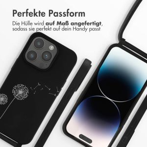 iMoshion Silikonhülle design mit Band für das iPhone 14 Pro - Dandelion Black