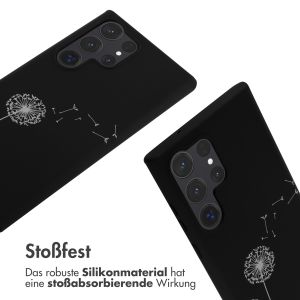 iMoshion Silikonhülle design mit Band für das Samsung Galaxy S23 Ultra - Dandelion Black