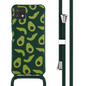 iMoshion Silikonhülle design mit Band für das Samsung Galaxy A22 (5G) - Avocado Green