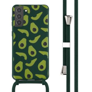 iMoshion Silikonhülle design mit Band für das Samsung Galaxy S21 Plus - Avocado Green