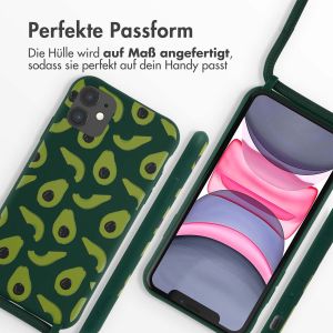 iMoshion Silikonhülle design mit Band für das iPhone 11 - Avocado Green