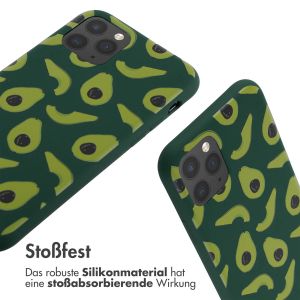iMoshion Silikonhülle design mit Band für das iPhone 11 Pro - Avocado Green