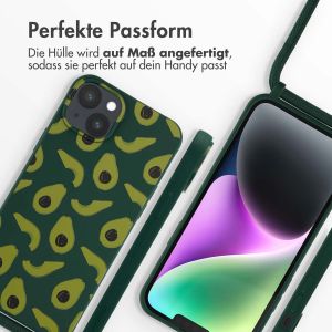 iMoshion Silikonhülle design mit Band für das iPhone 14 Plus - Avocado Green